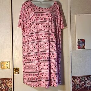 Pink Holiday Nightgown by Secret Treasures (2X/3X)